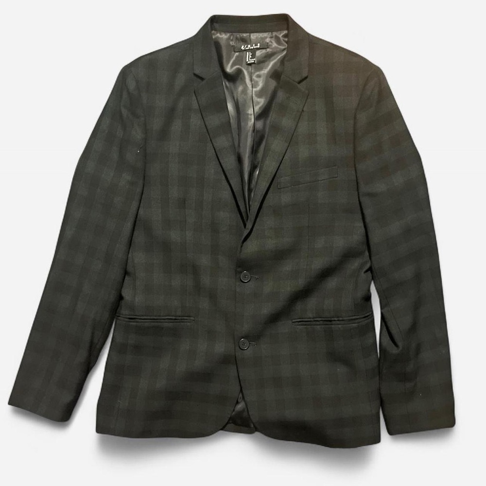 Men’s Black & Green Plaid Blazer – 21 Men